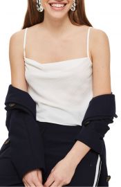 Topshop Cowl Neck Camisole in Ivory at Nordstrom